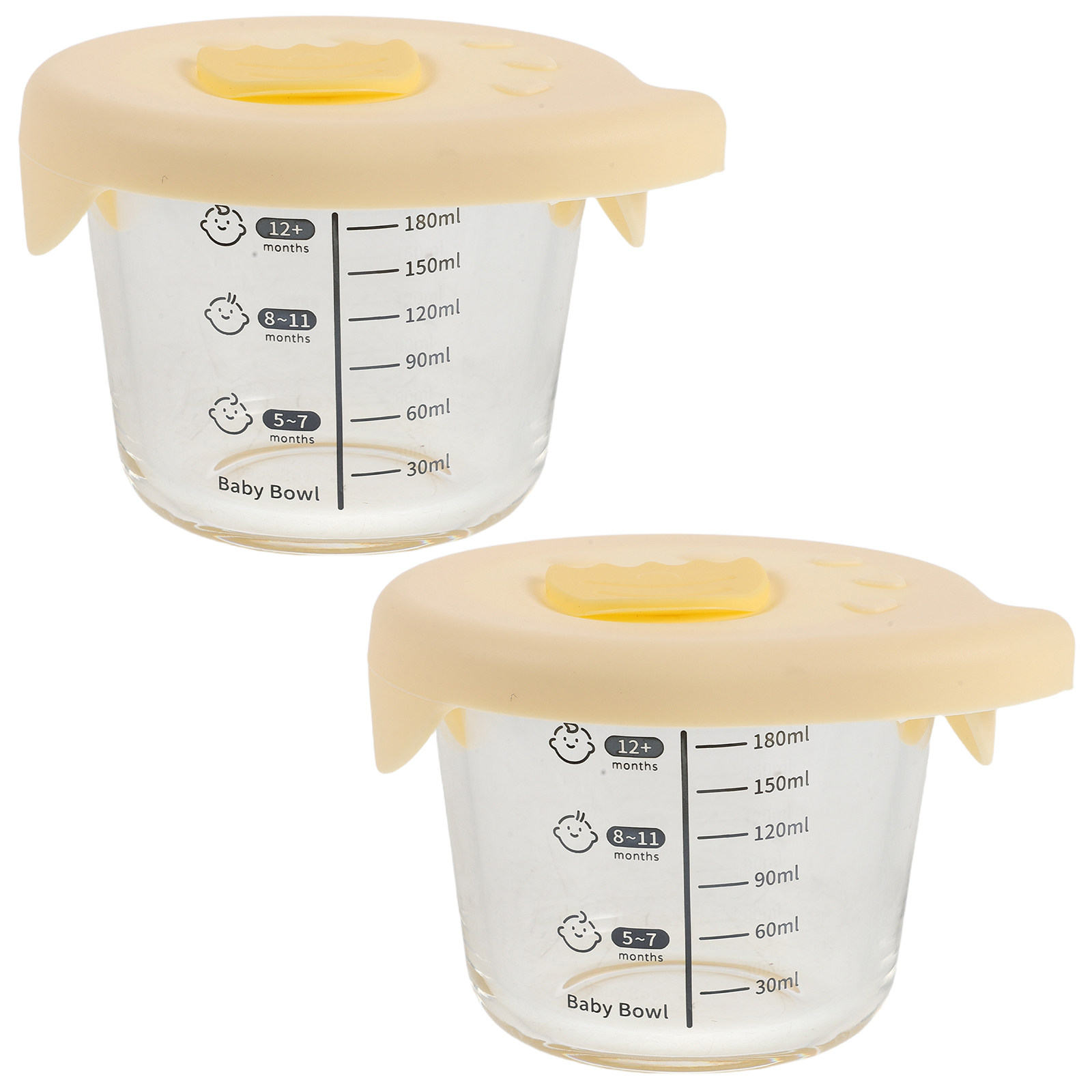 Baby Food Glass Containers - 2 pièces de bols en verre