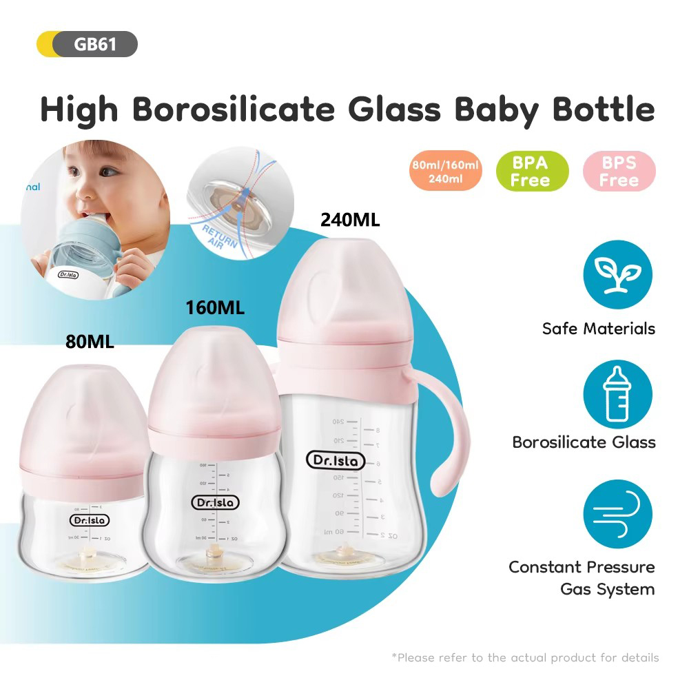 Baby Food Glass Containers - Biberons en verre pour nouveau-nés, 80/160/240ml,