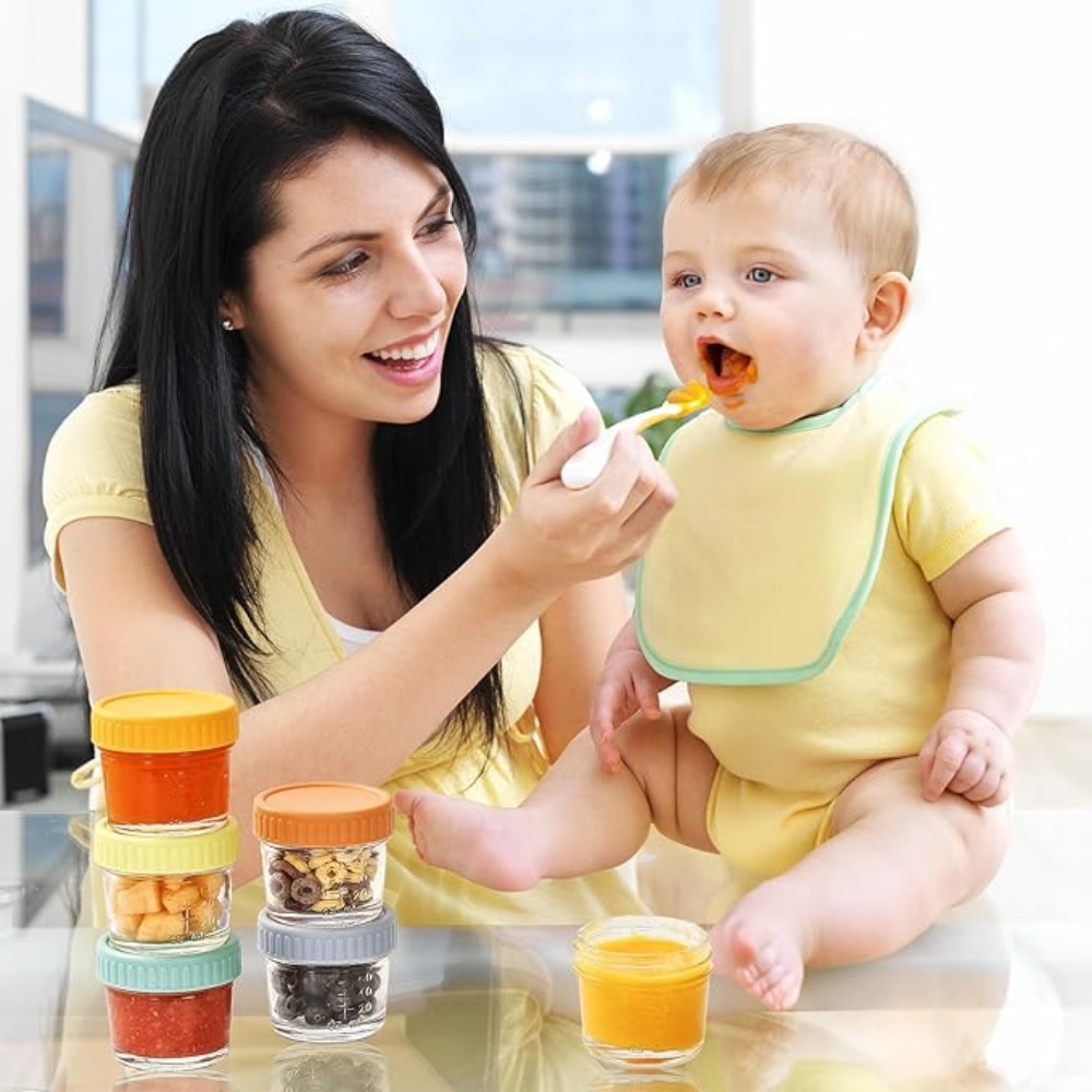 Baby Food Glass Containers - Lot de 6 pots en verre