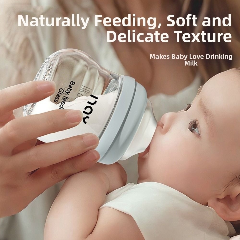 Baby Food Glass Containers - Biberon en verre Anti-flatulence Anti-étouffement biberon
