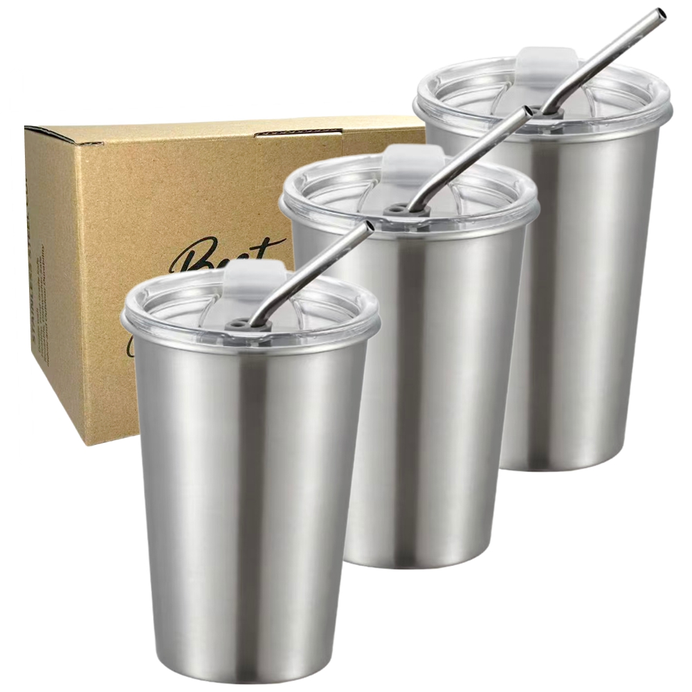 Training Cup Straw - Paquet de 3 gobelets en acier