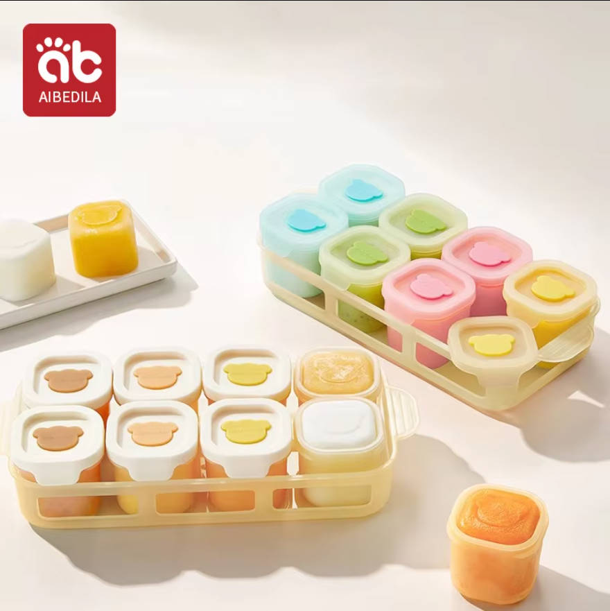Baby Food Glass Containers - AIBEDILA Bac de Congélation en Silicone