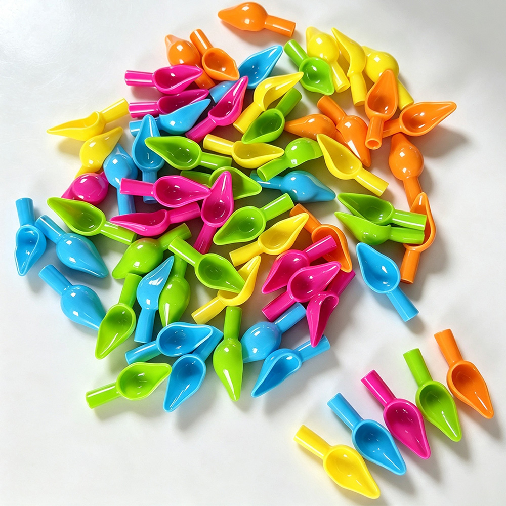 Baby Food Utensil - Mini cuillère d'alimentation en plastique colorée,