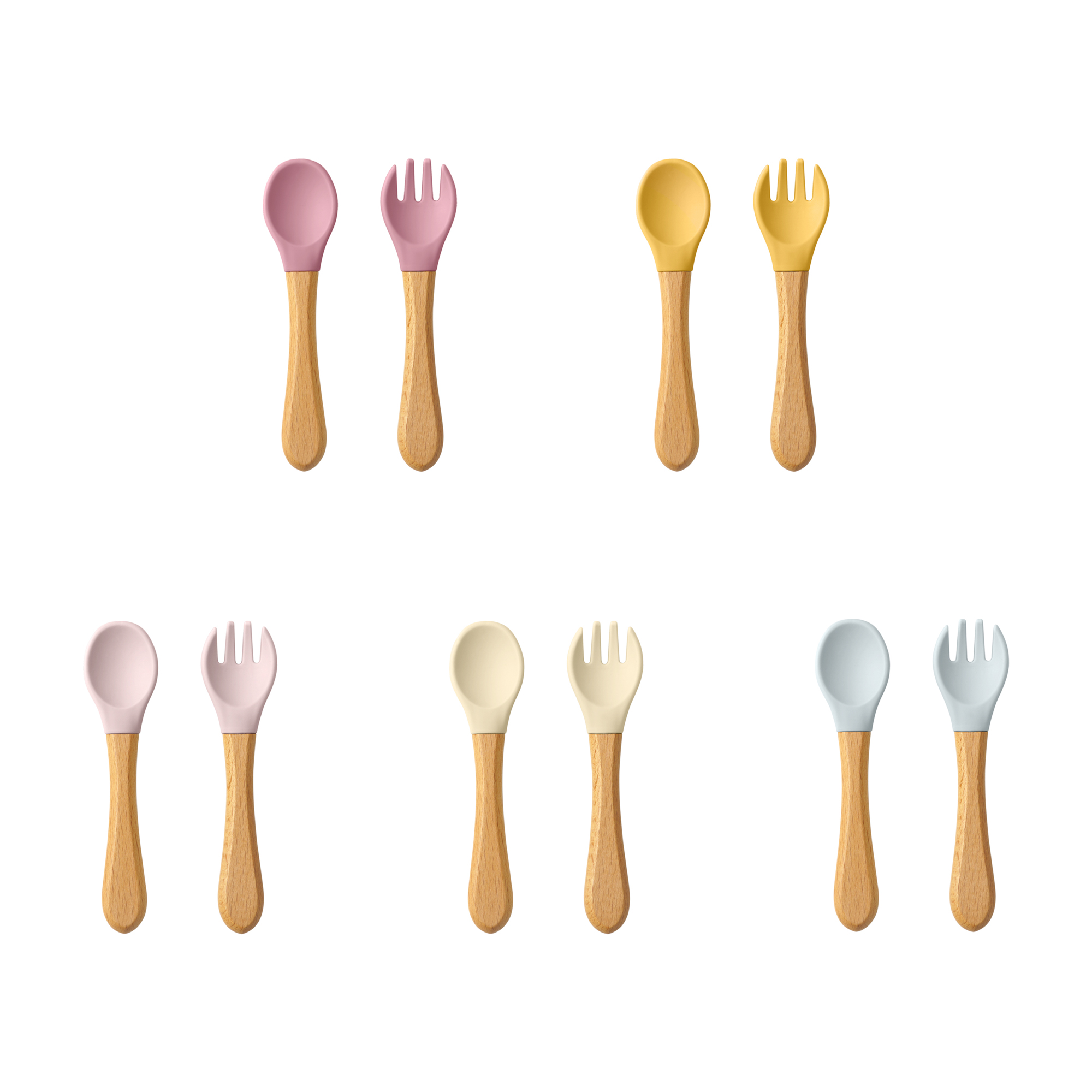 Baby Food Utensil - Ensemble d'ustensiles cuillères d'apprentissage pour bébé,