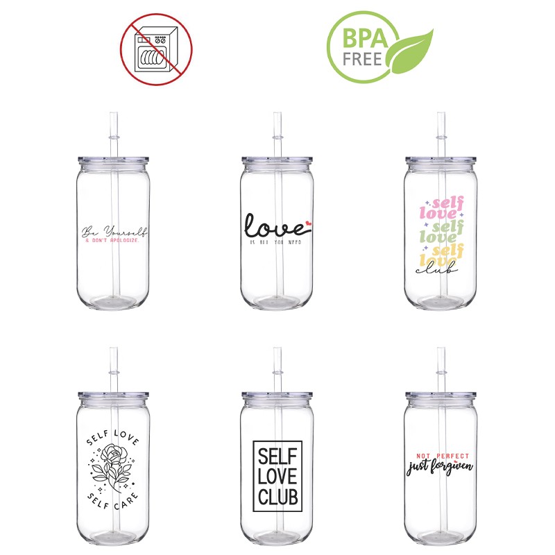 Training Cup Straw - Self Love-Tasse en paille en plastique