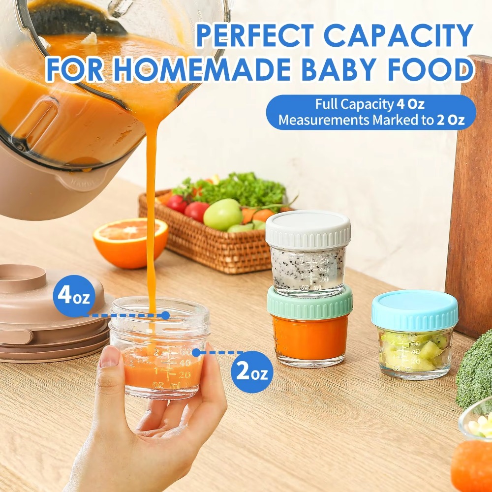 Lot de 6 pots en verre multi-u - Baby Food Glass Containers avis et prix