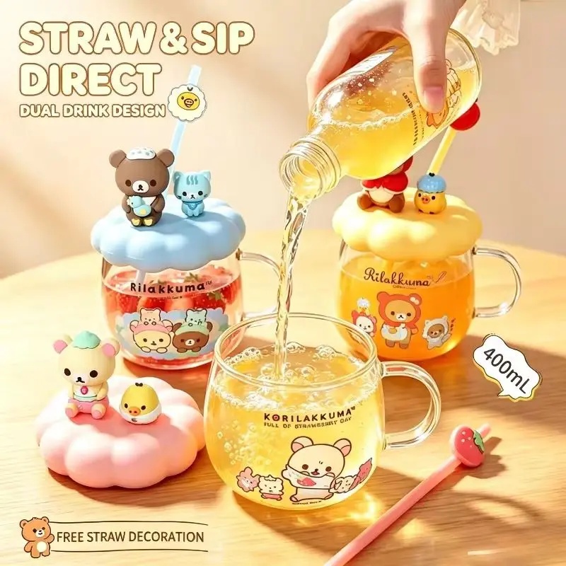 Tasse à eau en verre Rilakkuma - Training Cup Straw avis et prix