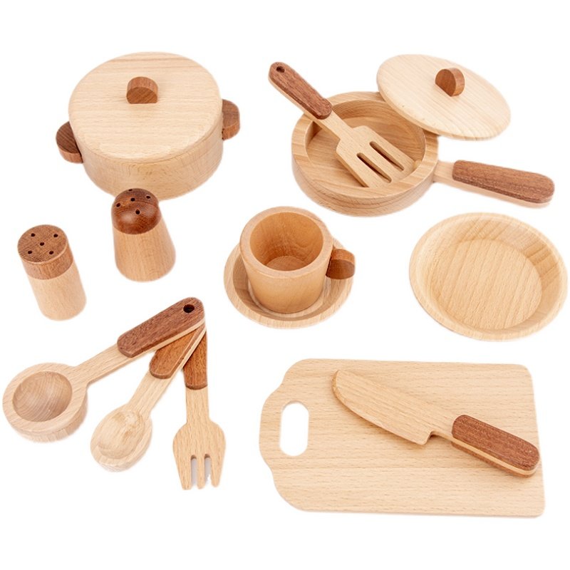 Jeu de cuisine en bois de hêtr - Baby Food Toy avis et prix